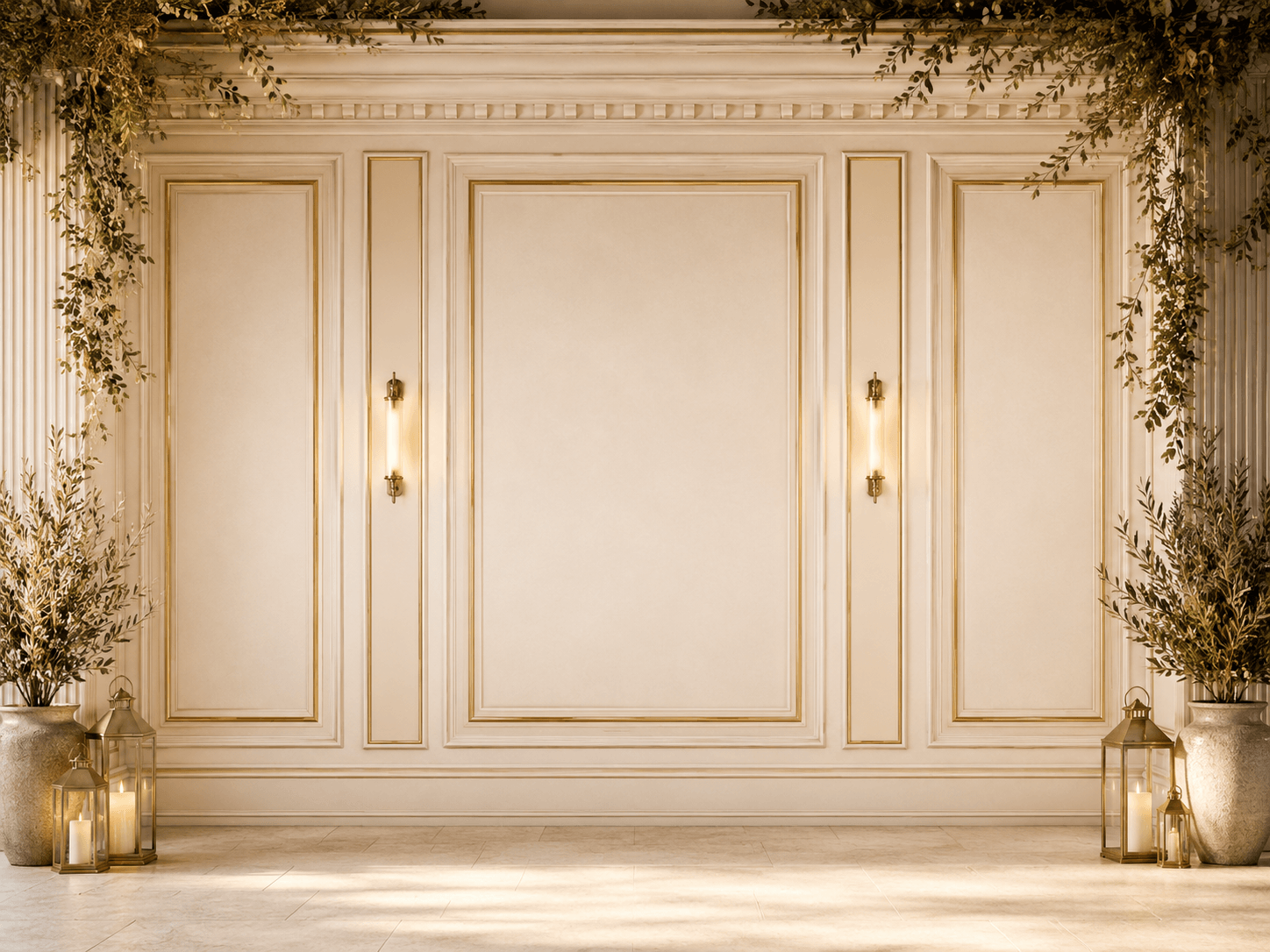 Interior wall style with decorative moulding and panel framing